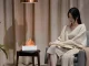Ultrasonic Air Humidifier & Aromatherapy Diffuser with Flame Effect, USB, White