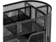 Metal Desk Organizer with 8 Compartments and Drawer, Black