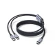 USB-C laidas Ugreen 2in1 į 2x USB-C PD 140W 2m, juodas