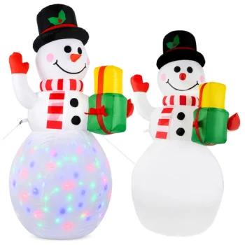 Inflatable Snowman Zortiva LED 155 cm with Rotating Projector
