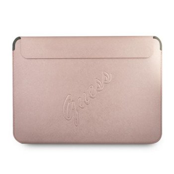 Guess Saffiano Script cover a 13" laptop - pink