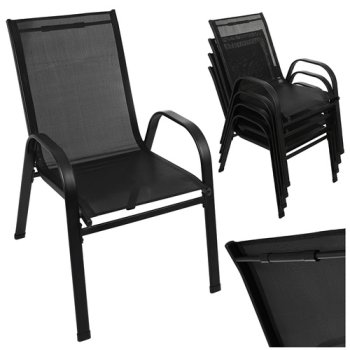 Gardlov Outdoor Garden Chair Set 4 Pcs, Black