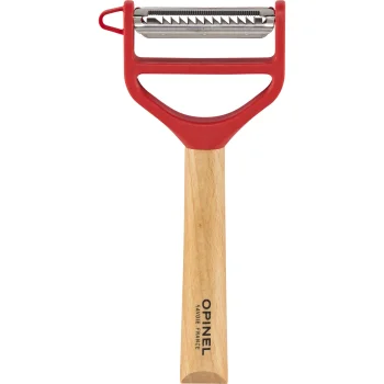 Opinel T-Duo Wood Vegetable Peeler, Red