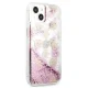 Guess iPhone 13 mini Case Peony Liquid Glitter, Pink