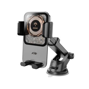 Dudao F19 Clamp Car Holder with 15W Wireless Charger - Black
