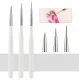 Fine Detail Nail Art Brush Set for Gel Polish and Manicures 3 pcs, White