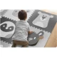 Kids Puzzle Foam Mat 180x180cm, grey animals