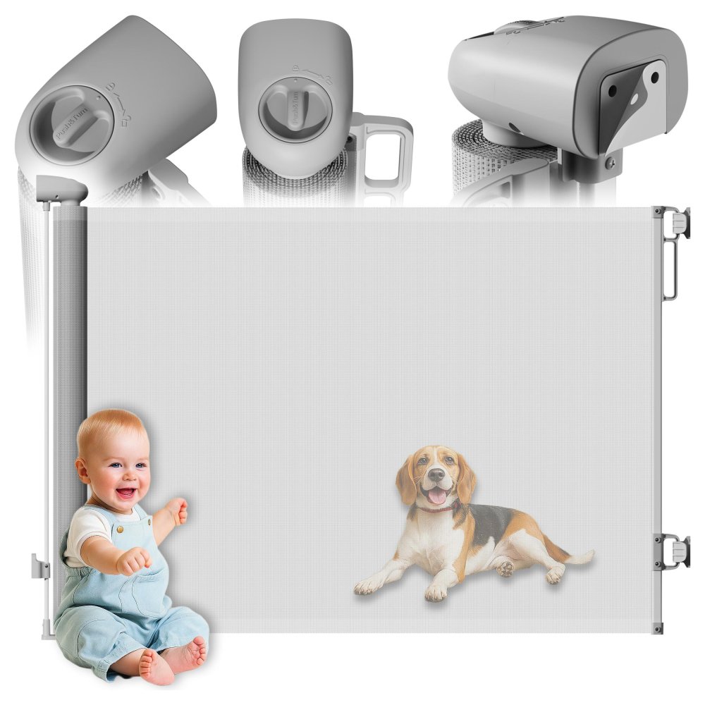 Retractable Baby Gate for Stairs and Doorways (2)