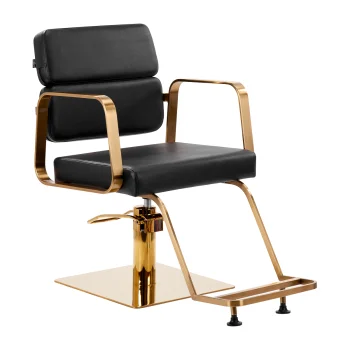 Gabbiano Porto Hairdressing Chair Black with Gold Base