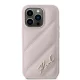Karl Lagerfeld iPhone 14 Pro Case Diagonal Quilted Script, Pink