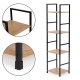 Industrial Bookshelf 4-Tier Shelving Unit ModernHome Metal Frame, Wild Oak