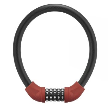 Rockbros RKS870-BK Combination Bicycle Lock, Steel Cable, 85 cm, Red
