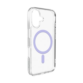 Puro Lite Mag TPU+PC Case Compatible with MagSafe iPhone 17 - Transparent with Pink Ring