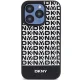 DKNY iPhone 15 Pro Case Leather Printed Pattern Metal Logo MagSafe, Black