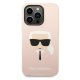 Karl Lagerfeld Silicone Karl Head vāciņš iPhone 14 Pro Max - Rozā