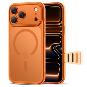 Tech-Protect Magpeak MagSafe CC vāciņš iPhone 17 Pro Max — matēti oranžs | Phone Case Cover