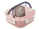 Lunch Box with Compartments and Cutlery, 1000ml, Pink