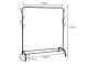 Black Metal Floor-Standing Clothes Rack, 110x150 cm