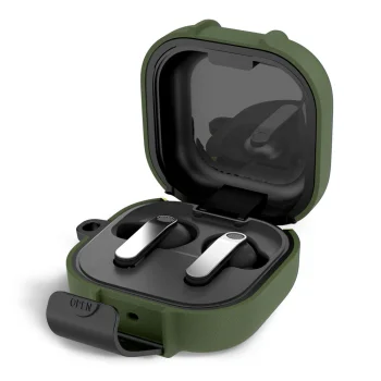 Tech-Protect Slim Hook ausinių dėklas Samsung Galaxy Buds 4 / 4 Pro, žalias
