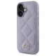 Guess iPhone 16 Case Quilted Metal Logo, Light Purple