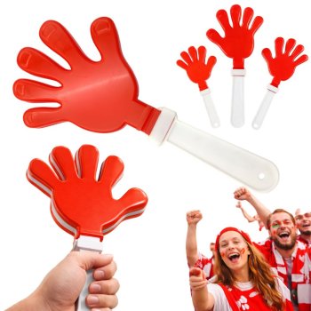 Sports Fan Hand Clapper Noise Maker for Stadium Matches, white-red