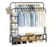 Double Garment Rack with 5 Shelves and Hooks