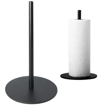 Freestanding Metal Paper Towel Holder for Kitchen, Black