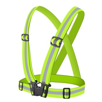 Adjustable reflective harness a running bike - yellow