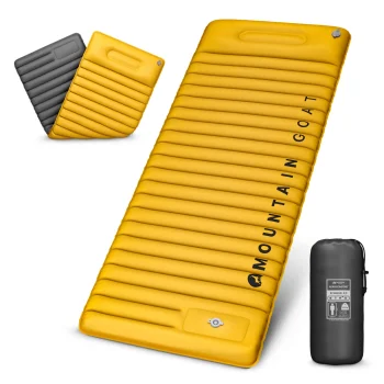 Inflatable Camping Sleeping Pad AeroCOMFORT with Pump, Orange