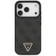 Guess Leather 4G Triangle Strass MagSafe Phone Case Cover iPhone 17 Pro - Black