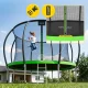 4Fizjo PRO Kids Garden Trampoline with Safety Net, 435 cm (14FT), Green/Black
