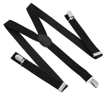Slim Y-Back Adjustable Suspenders M-XL, Black