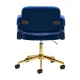 4Rico QS-OF213G Swivel Chair, Navy Blue Velvet