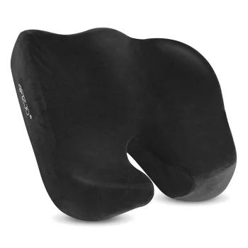 4FIZJO PRO Orthopedic Seat Cushion with Memory Foam, 47 x 40 x 12.5 cm, Black