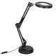 LED Desk Lamp with Magnifying Glass, Adjustable Arm and USB Power, Black