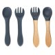 Set of silicone children\'s dishes 9 elements, gray