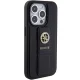 Guess iPhone 15 Pro Max Case Grip Stand 4G Saffiano Strass, Black