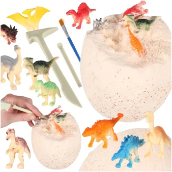 Dinosaur Excavation Kit XL Egg with 12 Figures