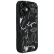 Karl Lagerfeld Grained Pattern & Logo MagSafe Case for iPhone 16 - Black