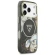 Guess IML Glitter Flowers Triangle MagSafe Phone Case Cover iPhone 17 Pro - black