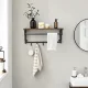 Hanging Shelf with Clothes Hanger, Rustic Style