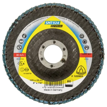 Abrasive Mop Disc Klingspor SMT 924 125x22.23 mm Grit 80 Curved