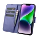 iCarer 2-in-1 Leather Wallet Case for iPhone 14 Plus with Anti-RFID, Light Purple