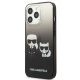 Karl Lagerfeld iPhone 13 vāciņš Ikonik Karl & Choupette Melns