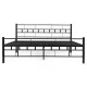 Metal Bed with Slatted Base ModernHome 166x210 cm, Black