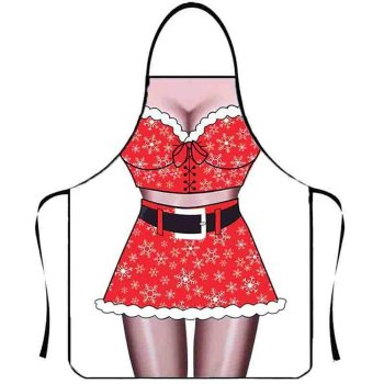 Virtuves priekšauts ar Ziemassvētku motīvu, poliestera