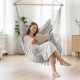 4Fizjo BAHIO Hanging Chair with Cushions, Grey