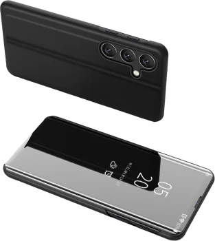 Clear View Case Flip Cover for Samsung Galaxy A24 4G, Black