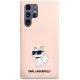 Karl Lagerfeld Liquid Silicone Ikonik Choupette vāciņš Samsung Galaxy S23 Ultra S918 rozā