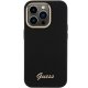 Guess Silicone Script Metal Logo & Frame case for iPhone 15 Pro Max - black